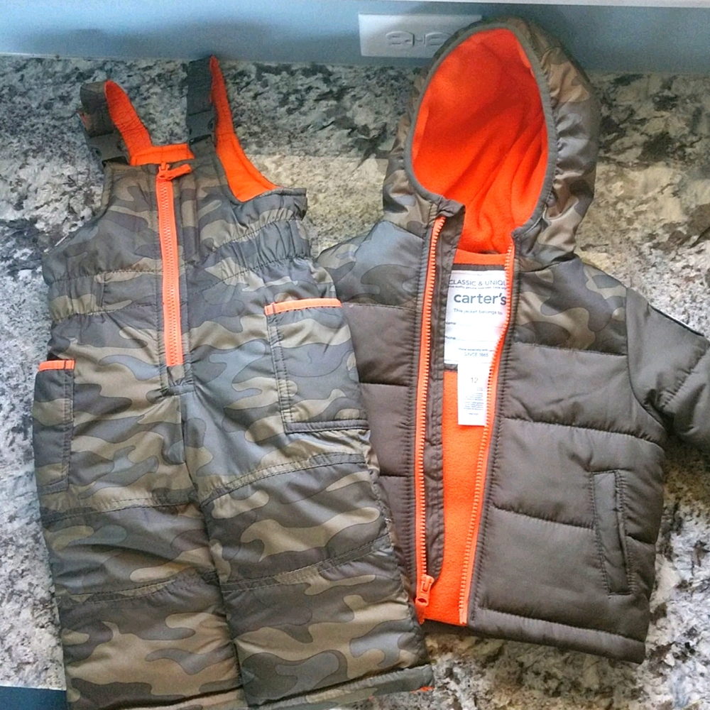 Carter's snow pants coat set infant toddler camo